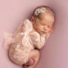 Picture of ForBaysy Newborn Photography Prop Girls Outfits Newborn Lace Romper With Headband Infant Bow Princess Costume