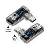 Picture of NFHK Adapter Transparent Type-C Smart LED Display USB-C Male to Female Extension Adapter USB4.0 40Gbps 140W Left Right Angled 90 Degree Current Voltage Monitoring