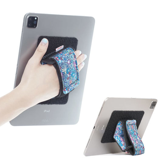 Picture of TFY Padded Hand Strap Fastening Tape Adhesive Patch - DIY Detachable Holder for Smartphones, Tablets Compatible with iPad Pro 12.9 in/Mini 6 / Air 5 / Galaxy Tab/Kindle Fire and More (Sun Flower)