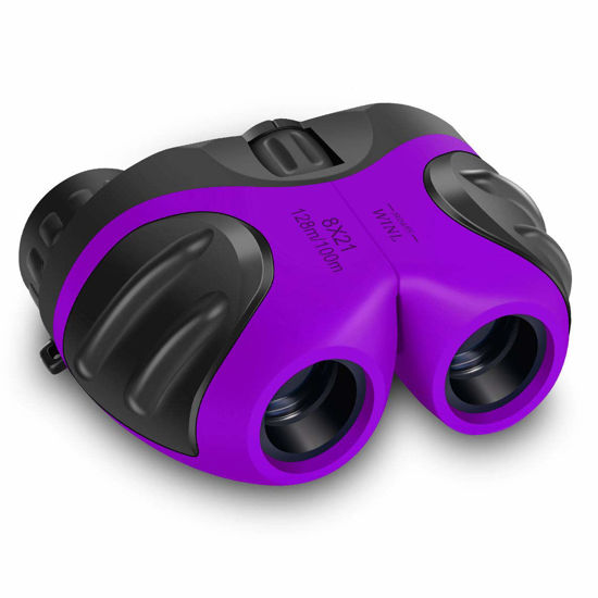 Picture of 3-8 Years Old Girl Easter Gifts, VNVDFLM Compact Binoculars for Kids Yard Toys, Best Gift for Girls Age 4-10 to Watching Birds, Telescope Gifts for 10 Years Old Boys to Wildlife (Purple)