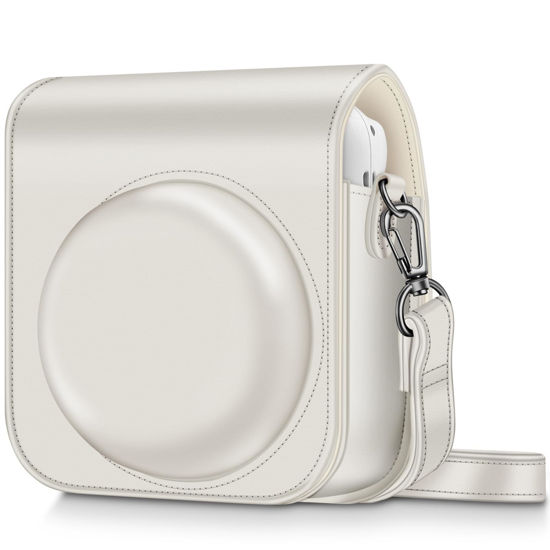 Picture of Fintie Protective Case for Fujifilm Instax Mini 12 Instant Camera - Premium Vegan Leather Bag Cover with Removable Adjustable Strap, White