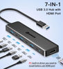 Picture of USB 3.0 to HDMI Adapter, USB 3.0 Hub with HDMI 1080P, USB 3.0, USB 2.0, USB C Data & Power Ports, USB Docking Station Extender for Monitor, PC, Laptop, Desktop Support Windows 7/8/10/11 & Mac OS