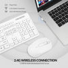 Picture of Wireless Keyboard and Mouse Combo - Rii Standard Office PC Keyboard and Optical Wireless Mice (White)