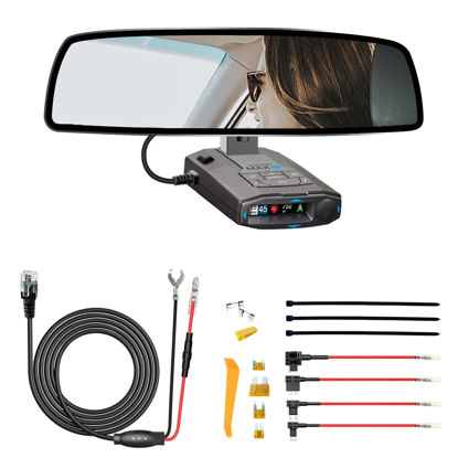 Picture of SDSACZMU Radar Detector Rearview Mirror Rod Mounting Bracket+Radar Direct Power Cord Hardwired Kit+Fuse Tap(for Radar Base with EZ Magnet Connection)