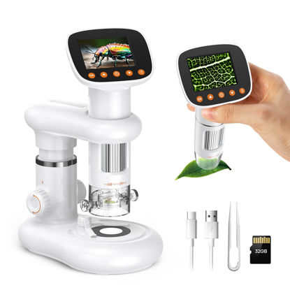 Picture of Kids Microscope for Ages 8-12, Handheld Digital Microscope D-MS1 with 2" IPS Screen - Take Pictures & Videos - Download to PC & Mac - 1000X Pocket Microscope, Used Birthday for Kids