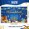 Picture of AIBIIN Happy Hanukkah Backdrop Blue Lamps Jewish Chanukah Hanukkah Photography Background Jewish Festival Holiday Hanukkah Party Decorations Banner Photo Studio Props 70.8 x 43.3 inch