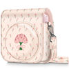 Picture of Fintie Protective Case for Fujifilm Instax Mini 12 Instant Camera - Premium Vegan Leather Bag Cover with Removable Adjustable Strap, Coquette Tulips