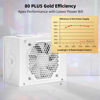 Picture of Redragon PSU014 80+ Gold 650 Watt SFX Fully Modular Power Supply, 80 Plus Certified, 100% Japanese Capacitors & Low Noise Smart-ECO 0 RPM Fan, Full Mod Cables w/ATX Compatible Panel, White