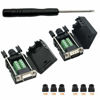 Picture of YIOVVOM DB9 Breakout Connector to Wiring Terminal RS232 D-SUB Female and Male Serial Port Breakout Board Solder-Free Module with case