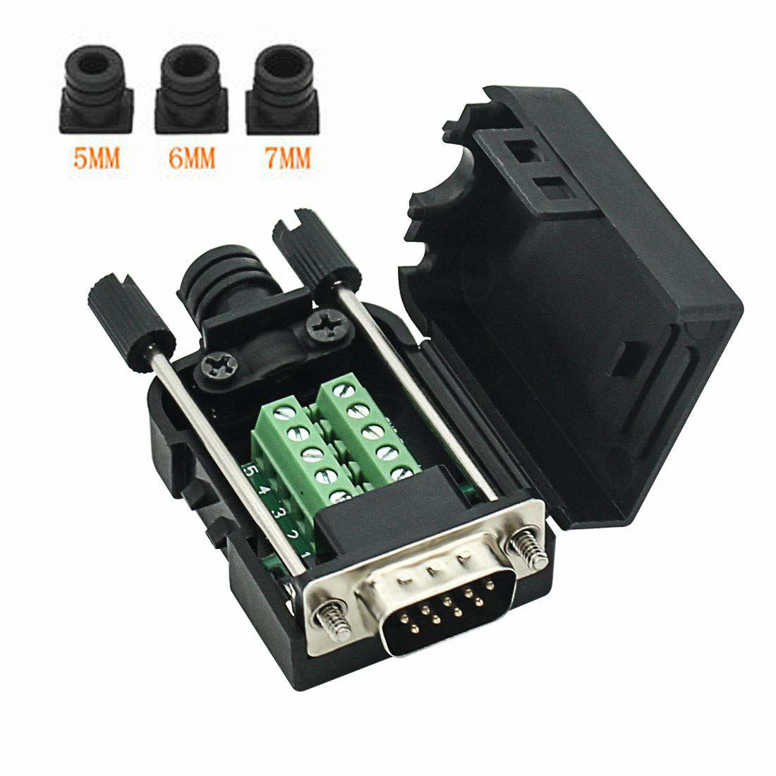 GetUSCart- YIOVVOM DB9 Breakout Connector to Wiring Terminal RS232 D ...