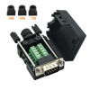 Picture of YIOVVOM DB9 Breakout Connector to Wiring Terminal RS232 D-SUB Female and Male Serial Port Breakout Board Solder-Free Module with case