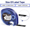 Picture of Label KINGDOM Black Tape Compatible with Dymo Letratag Refills White on Black Plastic LT Labeling Tape 12mm x 4m (1/2 Inch x 13 ft) for DYMO LetraTag LT-100T LT-100H LT200B QX50 Label Maker, 3-Pack