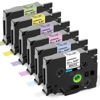 Picture of Labelife 6-Pack Compatible Brother P Touch Label Maker Tape, TZe TZ Tape 12mm 0.47 Laminated Color Label Tape for Brother PT-D210 PT-D220 PT-H110 PT-D610BT PT-D400, Pink/Blue/Purple/White/Yellow/Green