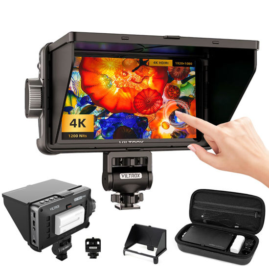Picture of VILTROX DC-550 Pro DSLR Camera Field Monitor - 5.5-Inch Touchscreen Portable Video Field Monitor Kit with Battery,On-Camera RGB Parade Histogram Waveform Focus Assist Waveform Monitor