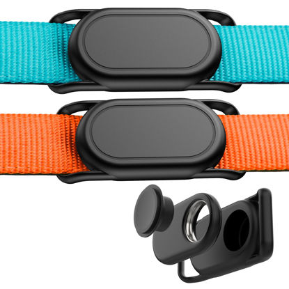 Picture of DDJ [2 Pack Dog Collar Holder for Samsung Smart Tag 2, Dog GPS Tracker Waterproof Silicone Case for Galaxy Smarttag2, Anti-Lost and Scratch Resistant, for Cat, Pet, Fits Different Width Collars