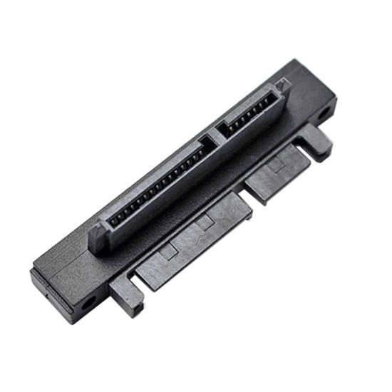 Picture of CY 90 Degree Down Angled SATA 22Pin 7+15 Male to SATA 22P Female Extension Convertor Adapter
