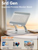 Picture of tounee Tablet Holder Stand, Dual Rod Adjustable Aluminum Desktop Stand, Compatible with 4-17.3" iPads, Surface Tablets, Portable Monitors, Kindle & More (Silver)