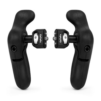 Picture of CaTeFo StarGrip a Pair Mini Camera Side Handle Grip Handgrip with 1/4" Screw and Locating Pins for DSLR Camera Cage Smartphone Cage iPad Cage Monitor Cage with Adjustable 360 Degree