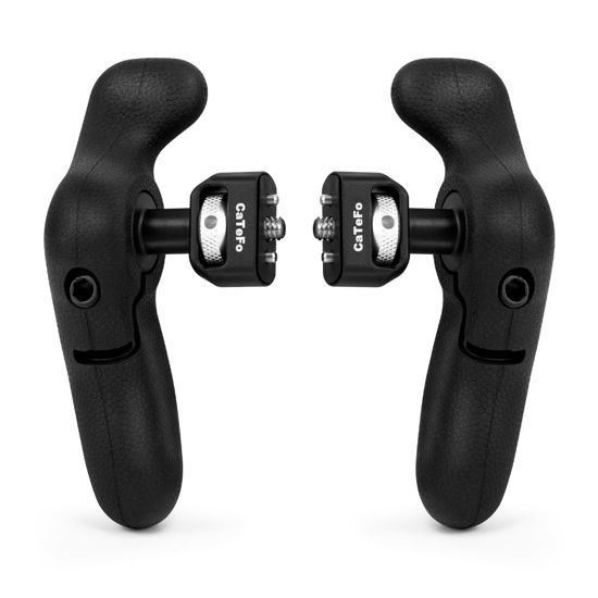 Picture of CaTeFo StarGrip a Pair Mini Camera Side Handle Grip Handgrip with 1/4" Screw and Locating Pins for DSLR Camera Cage Smartphone Cage iPad Cage Monitor Cage with Adjustable 360 Degree
