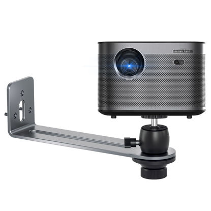 Picture of Liboer Foldable Projector Wall Mount Universal Adjustable Ceiling Wall Projector Mount Aluminum Alloy Projectors Stand,1/4" and M6 Screw Size (Wall Mount)