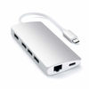 Picture of Satechi USB C Hub Multiport Adapter V2 - USB C Dongle - 4K HDMI (60Hz), 60W USB C Charging, GbE, SD/Micro Card Readers, USB 3.0 - USBC Hub for MacBook Pro/Air M1 M2 - Silver