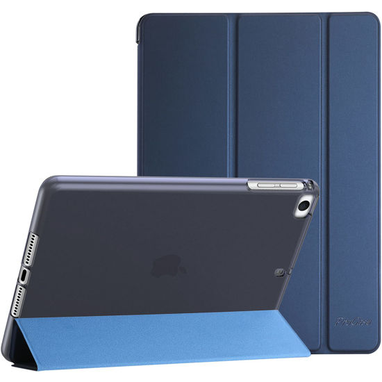 Picture of ProCase Slim Cover for iPad Mini 5 Generation 2019/ Mini 4 3 2 1 (Old Model) 7.9 inch, Slim Soft TPU Back Cover Trifold Stand Folio Smart Case for iPad Mini 5 4 3 2 1 -Navy