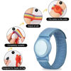 Picture of 2 Pack AirTag Bracelet for Kids, Apple Air Tag Protective Cover with Nylon Wristband, Anti Lost GPS Trackers Case Cover Elastic Watch Band for Toddlers Girls Boys Elders (Light Rainbow,Blue)