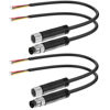Picture of YACSEJAO 2 Pair M8 3 Pin Serial Cable 2 Male+2 Female M8 Plug 3 Pin Field Wireable Connector IP67 Industrial Sensor Waterproof Connector Wiring Cable (3 Pin)