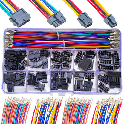 Picture of Yoeruyo Molex Connector Kit Micro-Fit 3.0mm Pitch Connector with Premium 22AWG Pre-Crimped Cables,Molex 3.0mm Dual Row 2 * 1/2/3/4/5/6Pin Housing (MX3.0-Dual)
