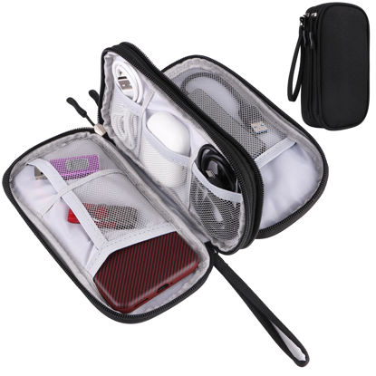 Picture of Travel Cable Organizer,Electronics Accessories Organizer Bag,Electronic Organizer Travel Universal Cable Organizer Electronics Accessories Bag for Charger, Phone, memory card,Travel Gadget Bag-Black