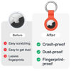 Picture of Linsaner Compatible with AirTag Case Keychain Air Tag Holder Silicone AirTags Key Ring Cases Tags Chain Apple AirTag GPS Item Finders Accessories, Orange
