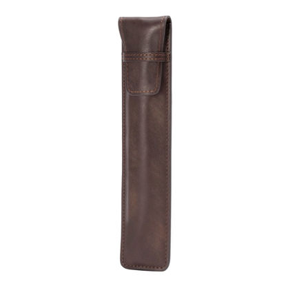 Picture of TORRO Pencil Sleeve Compatible with Apple Pencil Pro/USB-C / 1st / 2nd Generation - Genuine Leather Apple Pencil Case with Microfiber Lining (Dark Brown)