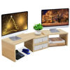 Picture of TEAMIX 42 inch Dual Monitor Stand Riser with 2 Drawers- Length and Angle Adjustable 3 shelf Riser with Storage Desk Organizer Computer Monitor Stand for 2 Monitors/Laptop/PC,Screen/TV Stand Riser