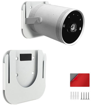 Picture of Chanvoo Drill Free Wall Mount Compatible with Samsung Freestyle Projector Ceiling Mount, Freestyle 2 Accessories Steel Wall Mount Shelf (White)