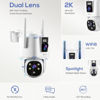 Picture of Kittyhok Dual Lens Wireless Security Camera System, 4pcs 2K Outdoor Camera with 2.4/5GHz WiFi, Pan & Tilt, Auto Tracking, Human Detection, Color Night Vision, 16CH Wi-Fi 6 NVR with 1TB HDD, KWDP164
