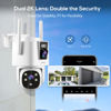 Picture of Kittyhok Dual Lens Wireless Security Camera System, 4pcs 2K Outdoor Camera with 2.4/5GHz WiFi, Pan & Tilt, Auto Tracking, Human Detection, Color Night Vision, 16CH Wi-Fi 6 NVR with 1TB HDD, KWDP164