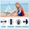 Picture of Waterproof Airtag Bracelet for Kids, Silicone Hidden Holder Compatible with Apple Air Tag Case, GPS Tracker Anti-Lost Adjustable Airtag Wristband for Toddler Child (Navy)