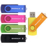 Picture of SIMMAX 5Pcs 8GB USB Flash Drive USB 2.0 Flash Drive Memory Stick Fold Storage Thumb Stick Pen Swivel Design (Five Mixed Colors: Black Blue Green Gold Rose)(Mix Color2)