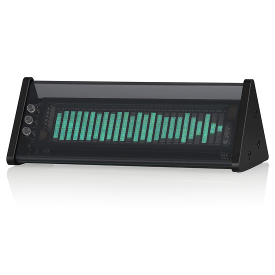 Picture of Bluetooth 5.0 VFD Spectrum Sound Level Meter 3.5mm AUX Selector Box Desk Clock (Black)