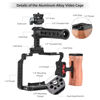 Picture of Andoer Camera Rig Stabilizer Aluminum Alloy for Sony A7IV/ A7III/ A7II/ A7R III/ A7R II/ A7S II -Includes Mini Monitor Mount, Camera Cage, Top Handle, and Wooden Grip