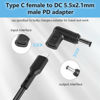 Picture of YAODHAOD USB 3.1 Type C Female to DC Male Adapter, 90 Degree Angled USB C to DC 5V PD Emulator Trigger Charging Adapter Plug for Laptop、Router、Mobile Power Supply Charger Connector (12V)