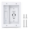 Picture of ELECPOW Cord Hider Wall with Dual AC Outlets & Dual USB-A Ports, in Wall Cable Management Kit for Wall Mounted TV，Recessed Outlet with TV Wire Hider for Power Cables & Low Voltage Wires.