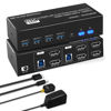 Picture of 8K@60Hz KVM Switch 2 Monitors 2 Computers 4K@120Hz USB 3.0 Dual Monitor KVM for 2 PC Share 2 Monitor and 1 Set of Keyboard Mouse Printer (Dual Monitor DP DP)