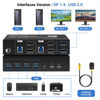 Picture of 8K@60Hz KVM Switch 2 Monitors 2 Computers 4K@120Hz USB 3.0 Dual Monitor KVM for 2 PC Share 2 Monitor and 1 Set of Keyboard Mouse Printer (Dual Monitor DP DP)