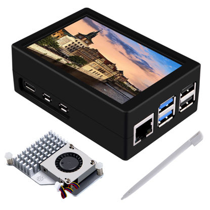 Picture of GeeekPi 3.5 inch HDMI Touch Screen with Case for Raspberry Pi 5, with Official Pi 5 Active Cooler, 320x480 Monitor TFT LCD Display for Raspberry Pi 5