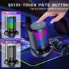 Picture of KingSom Gaming USB Micrphone,Noise Cancellation Condenser Mic with RGB Boom Arm,Podcast Microphones RGB Computer Mic,Streaming Microphone with Pop Filter,Mute Button,Gain for Recording,Discord,Youtube