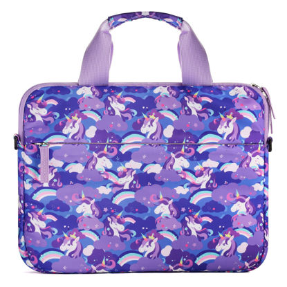 Picture of Foxstory Kids Tablet Case for Girls, Kids Tablet Bag Sleeve Bag Suit for Fire HD 10, Fire HD 8, Fire 7 Kindle, Unicorn Purple
