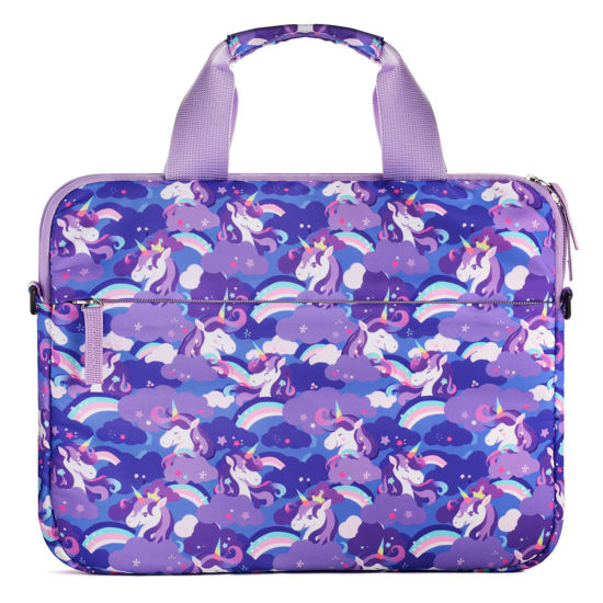 Picture of Foxstory Kids Tablet Case for Girls, Kids Tablet Bag Sleeve Bag Suit for Fire HD 10, Fire HD 8, Fire 7 Kindle, Unicorn Purple