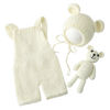 Picture of Vemonllas Newborn Photography Props Boys Girls Outfits Baby Photo Props Knit Bear Hat Romper Photoshoot Costume Set (Ivory)