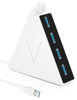 Picture of JoyReken 4-Port USB 3.0 Hub, FlyingVHUB Vertical Data USB Hub with 2 ft Extended Cable, for Mac, PC, Xbox One, PS4, PS5, iMac, Surface Pro, XPS, Laptop, Desktop, Flash Drive, Mobile HDD(White)